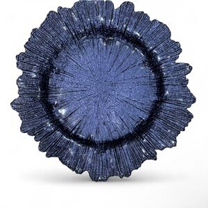 Blue Textured Decorative Plate